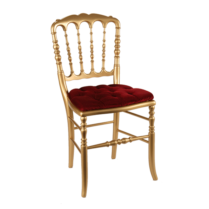 Chaise Napoléon III dorée fixe